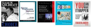 Covers of five books