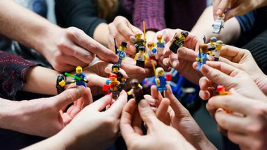 A group of minifigures